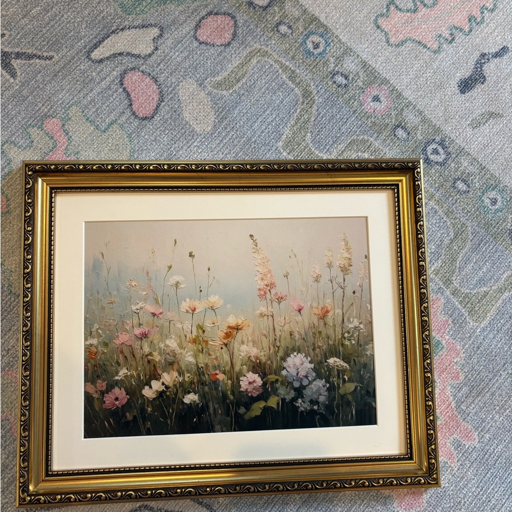 Framed Floral Field Wall Art - Picture 2 of 3